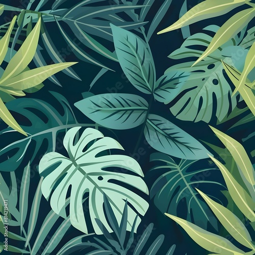 monstera leaves forest pattern background  Jungle Patterns background  monstera leaves 