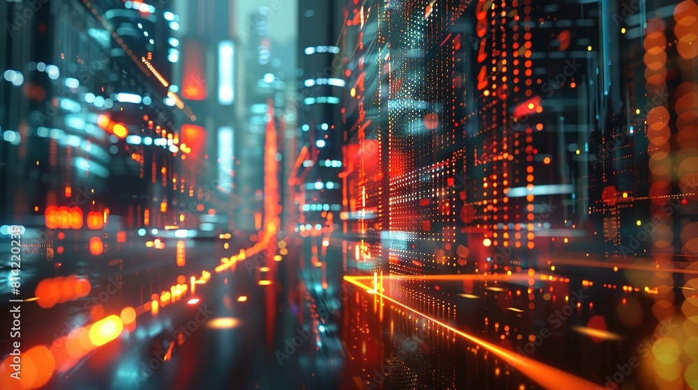 Fototapeta premium Stock market and trading, digital graph, financial or forex graph chart business