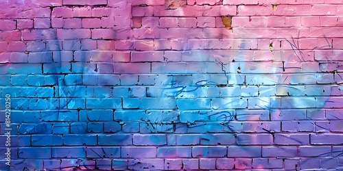 Urban brick wall covered in colorful graffiti drawings a vibrant visual display. Concept Urban Art  Colorful Graffiti  Street Culture  Vibrant Murals  Urban Expression