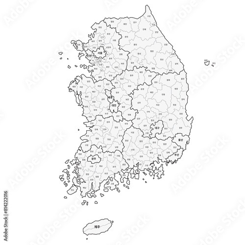 south korea province png map. republic of korea map. 