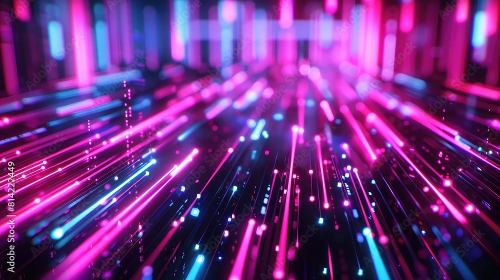 Glowing neon lines on dark tech background, perfect for cyberpunk-themed designs and futuristic concepts. Glowing neon lines on dark tech background, perfect for cyberpunk-themed designs and futuristic concepts.