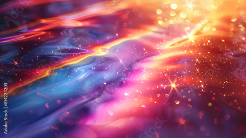 Abstract background with holographic rainbow flare. Blurred rainbow light refraction texture overlay effect for photo 
