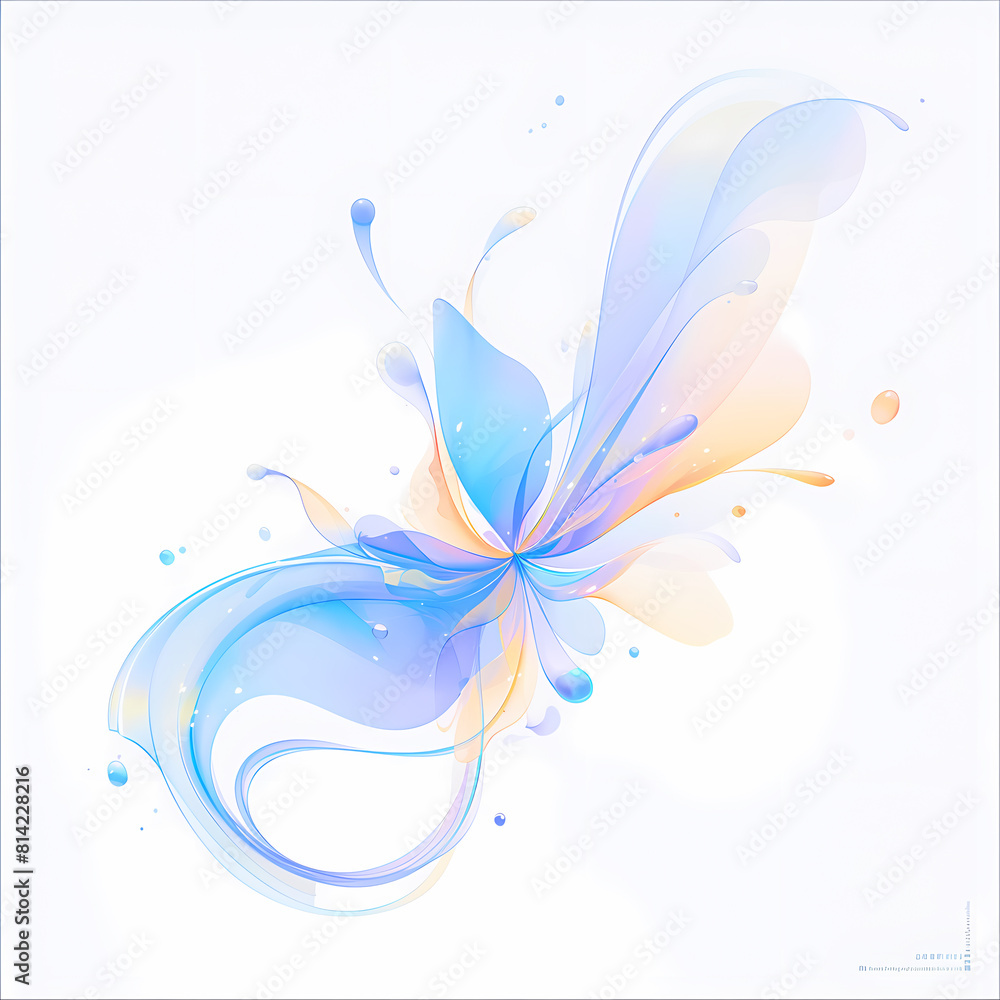 Vivid Color Gradient with Butterfly-like Forms in Abstract Art