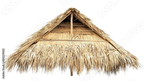 Thatching straw roof isolated on white background