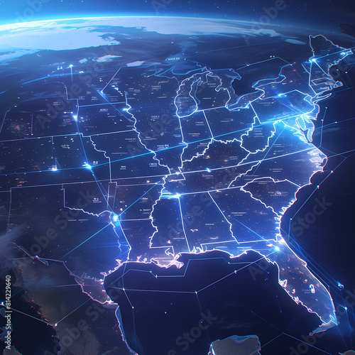 Explore America's Connectivity - A Vivid 3D Animation of the US's Digital Network