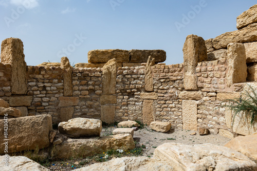 Christian church with 2 choirs, eglise chretienne, ruins of the ancient Sufetula town, modern Sbeitla, Tunisia photo