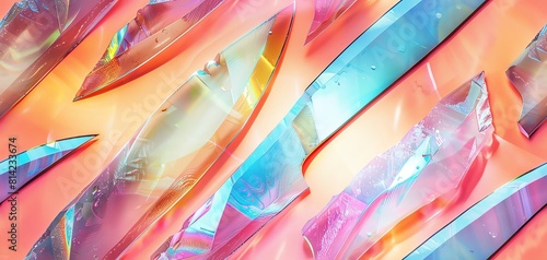 sharp  sleek knives slicing through holographic ingredients from unique camera angles