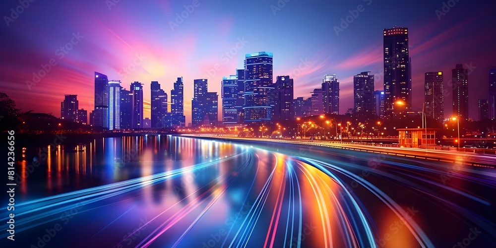 Hydrogen Fuel Cells: Illuminating City Skylines with Clean Energy. Concept Clean Energy, Hydrogen Fuel Cells, City Skylines, Sustainable Technology, Innovation