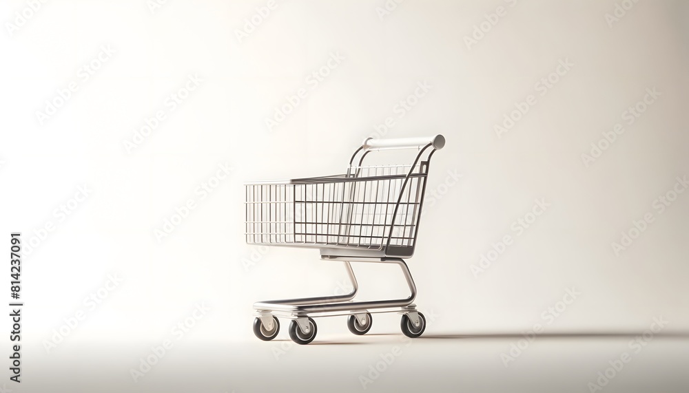Empty Cart from grocery store on a white background Empty Cart from grocery store on a white background