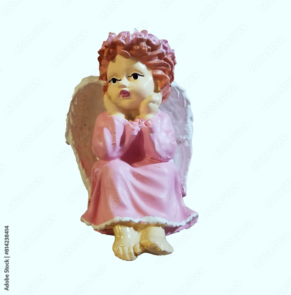 porcelain doll isolated on white