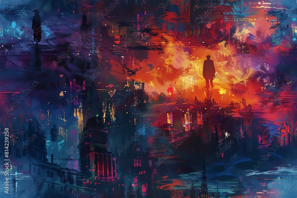 Naklejka premium Visualize a spectral detective in a surreal