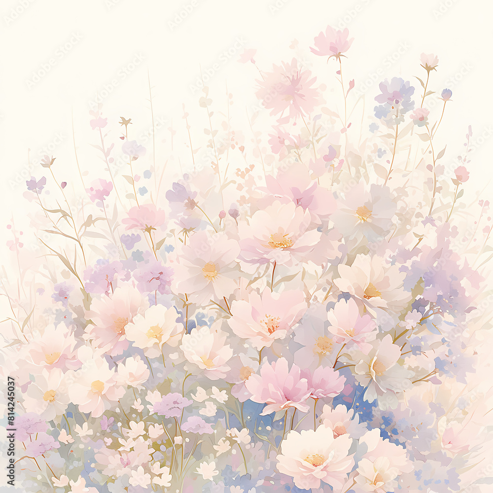 Bright and Lively Flower Arrangement - Watercolor Artwork for Commercial Use