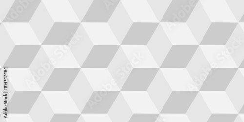 Abstract cubes geometric tile and mosaic wall or grid hexagon technology wallpaper. white and gray geometric block cube structure backdrop grid triangle texture vintage design.