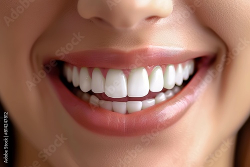 A woman with a white smile showing her teeth