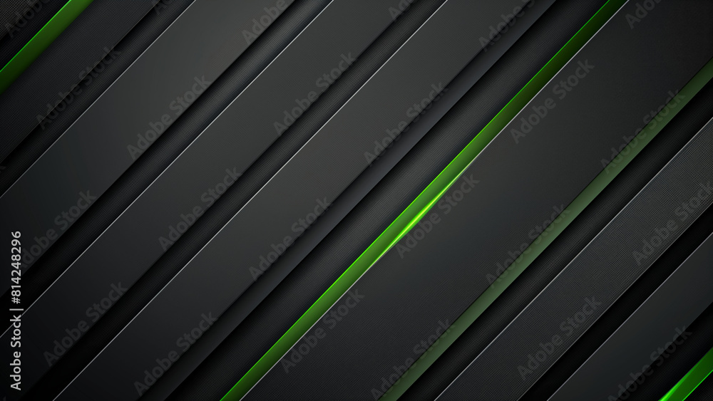 Fototapeta premium Modern Abstract Black Background Featuring Green Neon Lights Perfect for Corporate Designs and Festive Ads 8K Wallpaper High-resolution