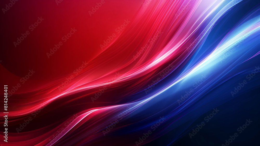 Fototapeta premium Vibrant Abstract Waves Design in Luscious Red and Blue, Ideal for Modern Digital Backgrounds and Dynamic Graphic Concepts 8K Wallpaper High-resolution