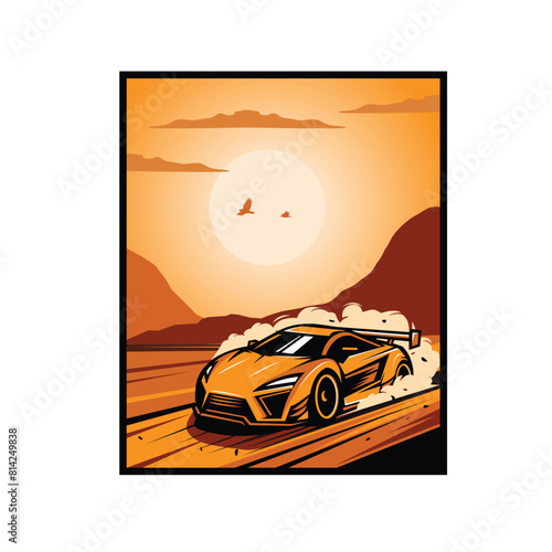 yellow car on the desert