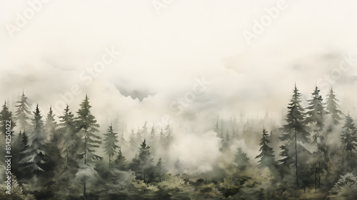 watercolor painting illustration of landscape scenery