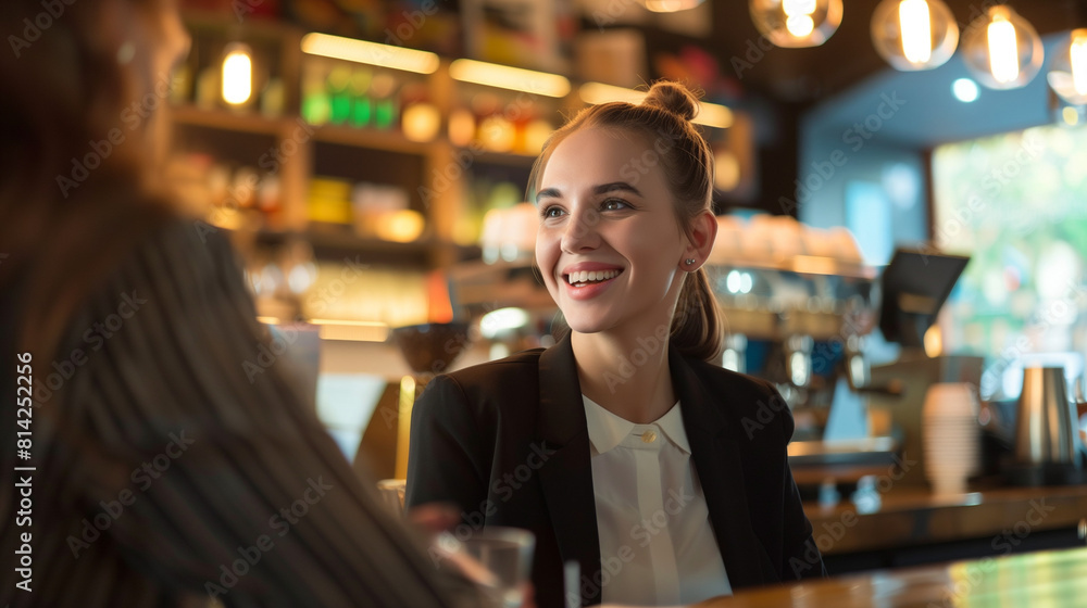 Two Business Women Talking at a Bar