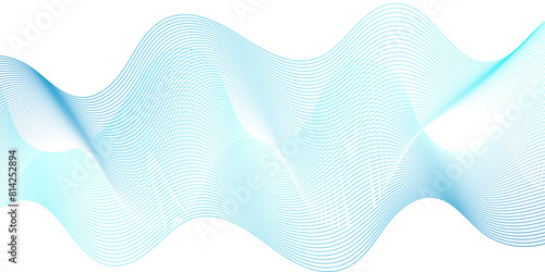 Vector abstract blue digital blend wave lines technology background. Modern minimal gradient white flowing wave lines and glowing moving lines. Futuristic technology and sound wave lines background.