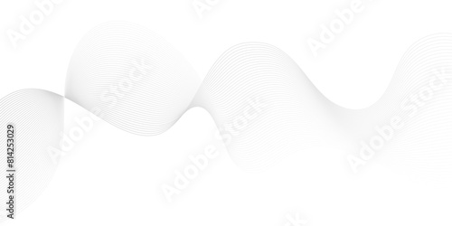 Vector abstract white digital blend wave lines technology background. Modern minimal gradient white flowing wave lines and glowing moving lines. Futuristic technology and sound wave lines background.