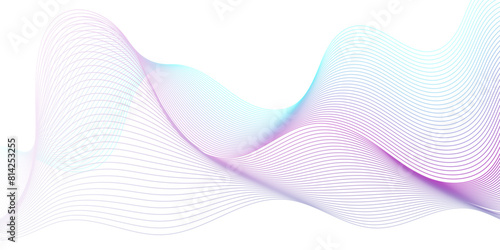 Vector abstract blue digital blend wave lines technology background. Modern minimal gradient white flowing wave lines and glowing moving lines. Futuristic technology and sound wave lines background.