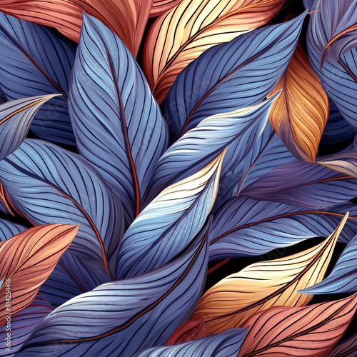 Abstract colorful Leaves pattern background © Nafesa