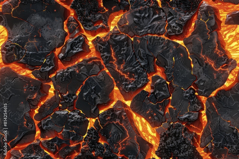 Fiery and Dynamic Seamless Lava Texture with Flowing Molten Streams for an Intense Design Fiery and Dynamic Seamless Lava Texture with Flowing Molten Streams for an Intense Design