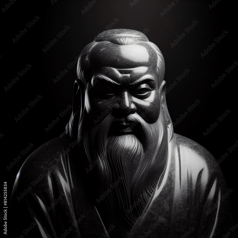 Eastern Philosophy in Art. A Conceptual Portrait of Confucius. Generative AI Eastern Philosophy in Art. A Conceptual Portrait of Confucius. Generative AI