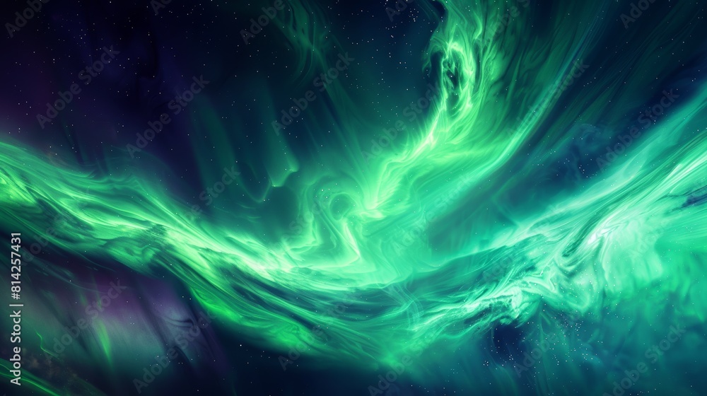Abstract northern lights elements display with swirling  background