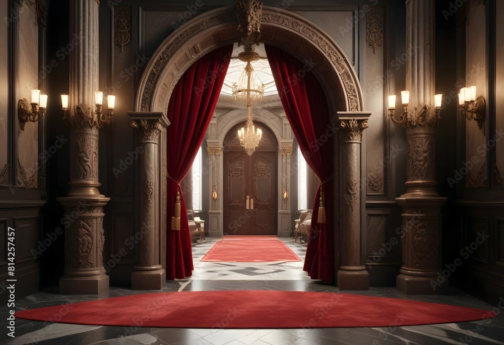 luxury entrance red background