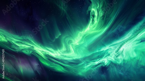 Abstract northern lights elements display with swirling  background © fourtakig