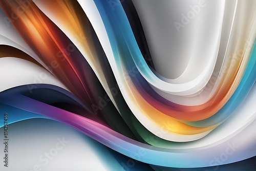 White and colourful flow wave glass colorful background
