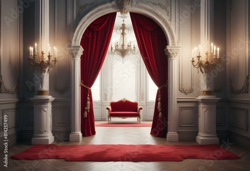 luxury entrance red background