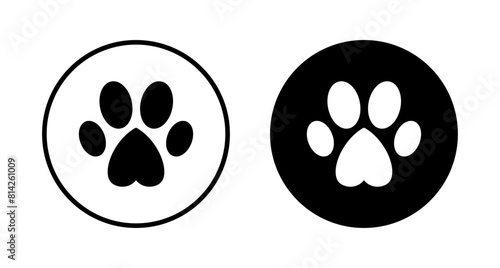 Paw icon vector isolated on white background. Paw Print icon