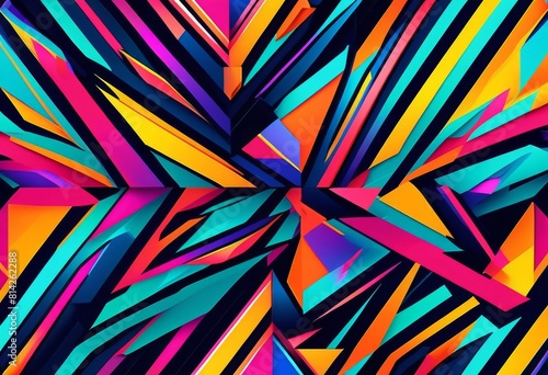 Wallpaper Mural illustration, vibrant geometric abstract backgrounds colors, lines, shapes Torontodigital.ca