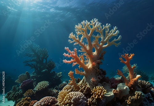 coral reef growing in the sky  generative AI