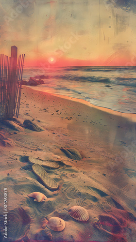 Vintage Beach Sunset - Unforgettable and Tranquil Moments by the Sea