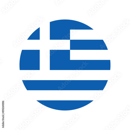 Round Greece flag icon