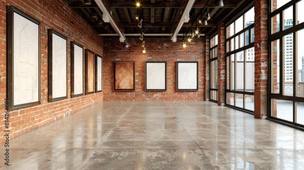 Classic Empty Gallery In a Brick Wall Classic Empty Gallery In a Brick Wall
