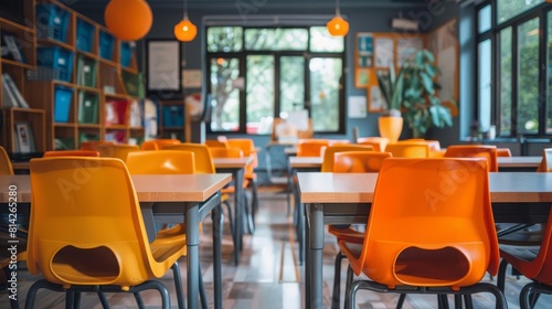 A classroom where students use personalized learning algorithms to adapt the curriculum to their individual learning styles photo