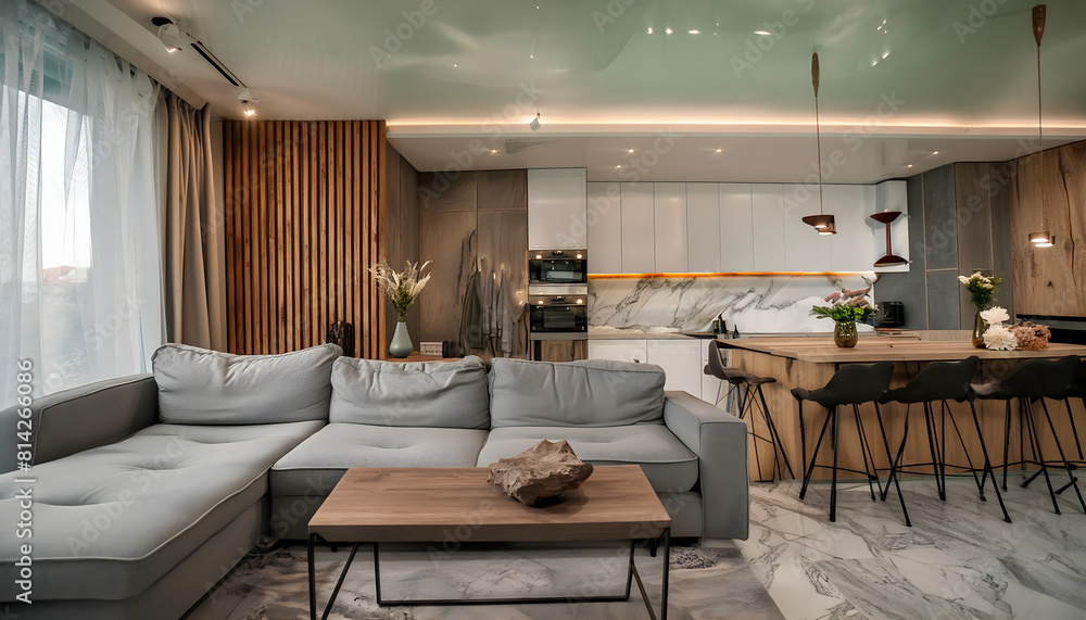 Living room marble wall chic expensive interior of luxurious with ... - Chic Luxury Apartments With Marble Countertops
