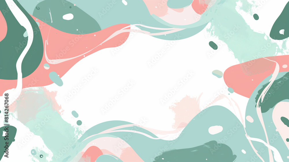 Pink and Turquoise Abstract Splatter, Artistic Design with Copy Space