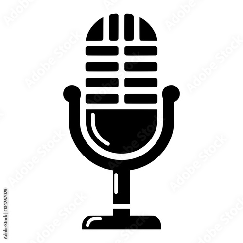Podcast microphone icon isolated on transparent background - Vector illustration of podcast microphone for logo designs