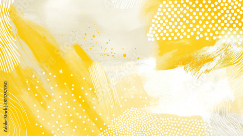 Abstract Yellow and White Design, Dynamic Texture with Dots