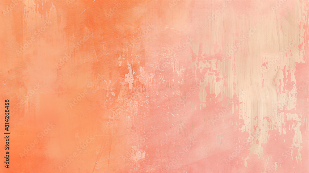Soft Pastel Abstract Painting, Warm Orange and Pink Hues, Modern Art Background

