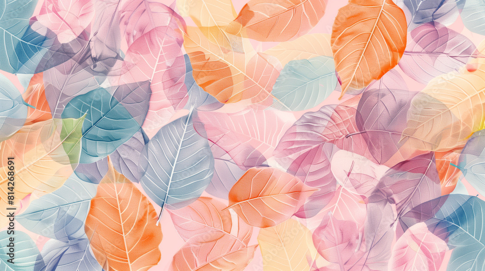 Vibrant Multicolor Leaf Pattern, Bright Pastel Tones, Autumn-Inspired Design
Vibrant Multicolor Leaf Pattern, Bright Pastel Tones, Autumn-Inspired Design