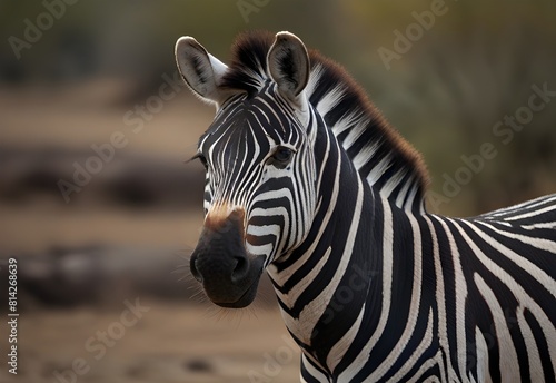 zebra with stripes of different colors  generative AI