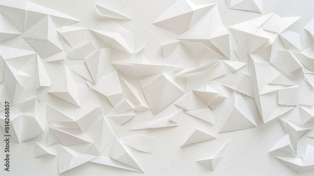 White paper geometric shapes on a clean background White paper geometric shapes on a clean background