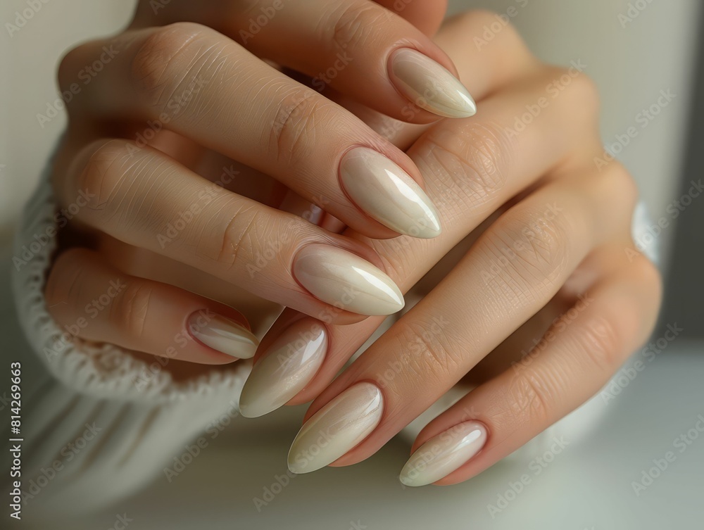 Close-up of a woman's hands with a natural manicure. Close-up of a woman's hands with a natural manicure.